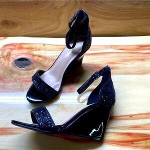 Forever Glitter High Wedge Ankle Strap Heel